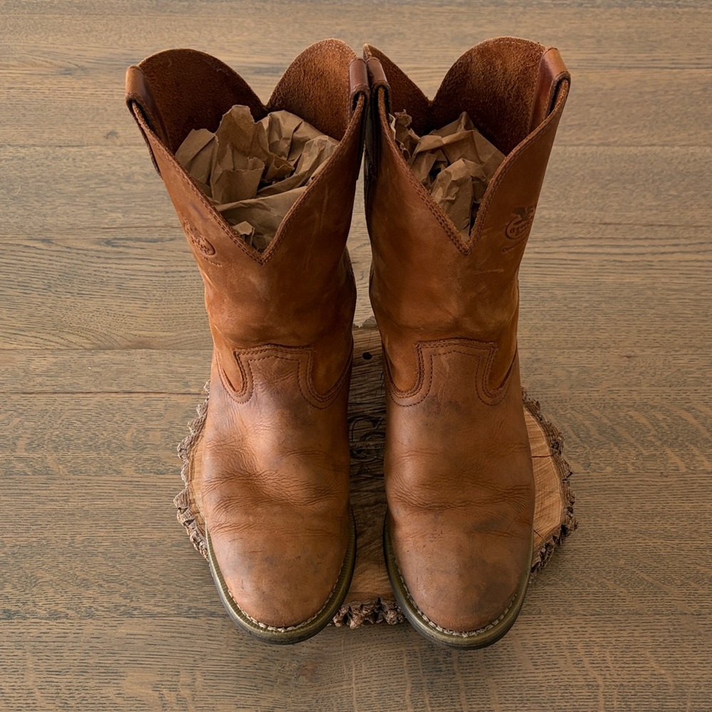 Georgia Boot Comfort Core Men’s Ranch Wellington Chestnut Leather Cowboy Boots